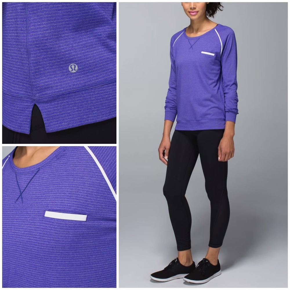 Lululemon Weightless LS Top Purple Heathered Bruise Berry Purple Size 6 - Picture 1 of 7